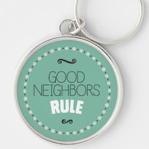 Bra grann härskar Keychain - grönt Rund Silverfärgad Nyckelring