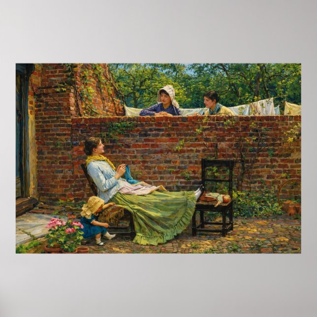 Bra grannar av John William Waterhouse Poster (Framsidan)