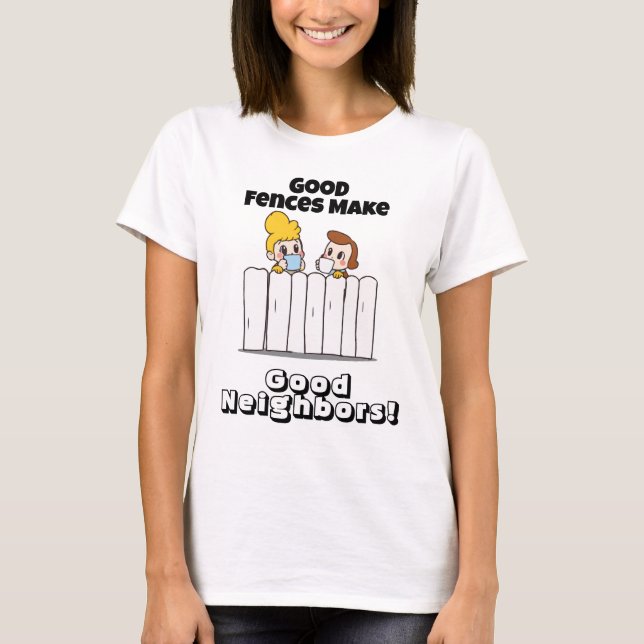 Bra granndagen: Vänliga grannar med kaffe T Shirt (Framsida)
