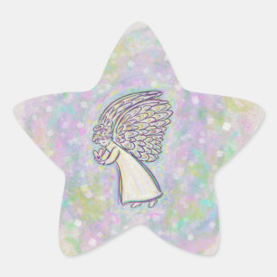 Bra Guardian Angel Art Anpassningsbar Decal Sticke Stjärnformat Klistermärke