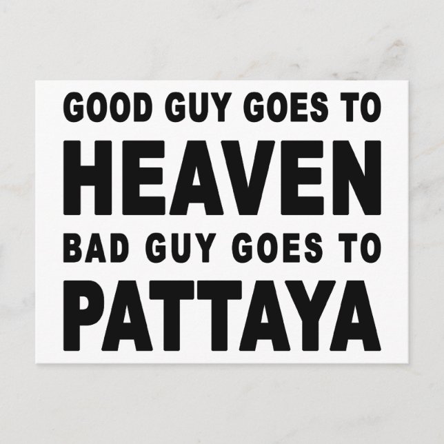 BRA GUY GÅR TILL PATTAYA. VYKORT (Framsida)