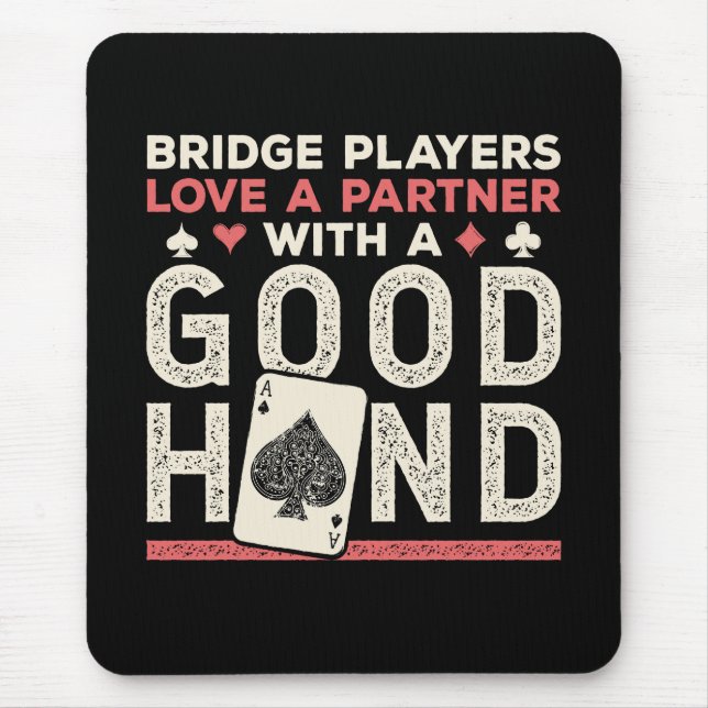 Bra Hand för Joke Partner i Bridge Player Musmatta (Framsidan)