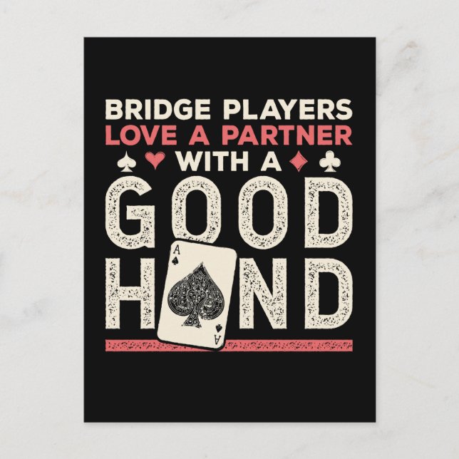 Bra Hand för Joke Partner i Bridge Player Vykort (Framsida)