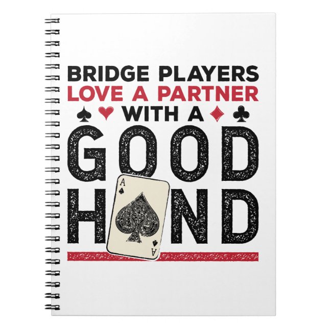 Bra Hand för partner i Bridge Player Anteckningsbok (Framsidan)