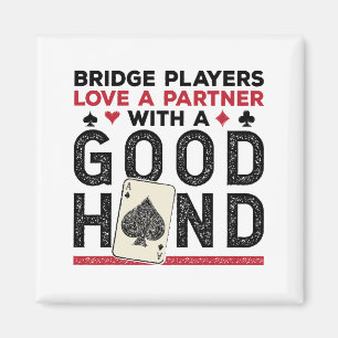 Bra Hand för partner i Bridge Player Magnet