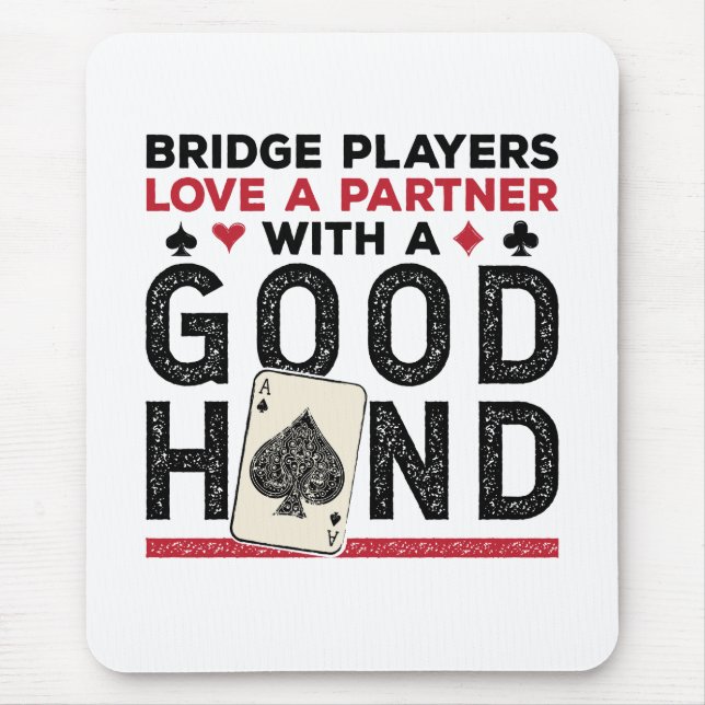 Bra Hand för partner i Bridge Player Musmatta (Framsidan)