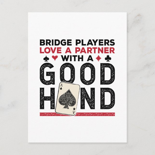 Bra Hand för partner i Bridge Player Vykort (Framsida)