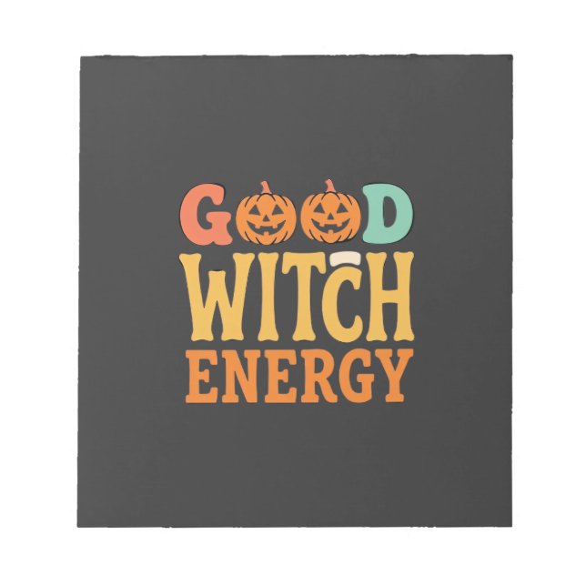 Bra häxa energi Halloween pumpa design_1 Anteckningsblock (Framsida)