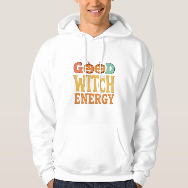 Bra Häxa Energi Halloween Pumpa Design_1 Hoodie (Framsida)