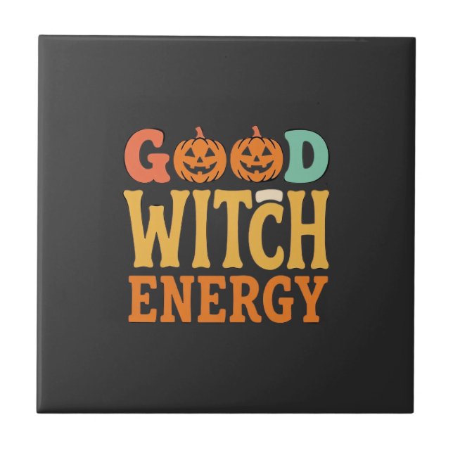 Bra häxa energi Halloween pumpa design_1 Kakelplatta (Framsidan)