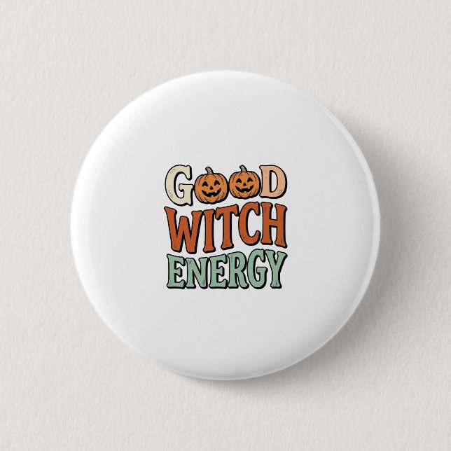 Bra Häxenergi Vintage Halloween Vektor Design_ Knapp (Framsida)
