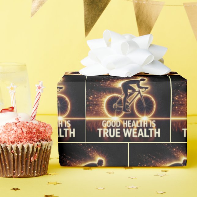 Bra Health Poster med Neon Cyclist Presentpapper (Födelsedagsfest)