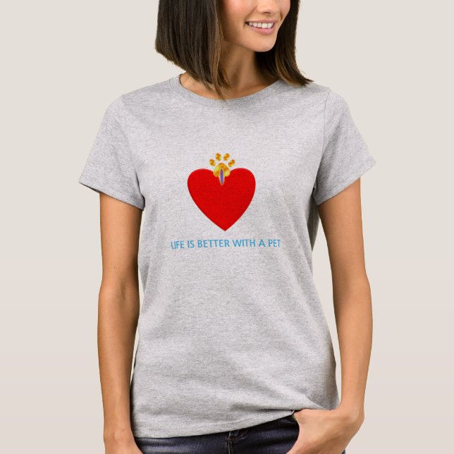 Bra Heart & Tass T Shirt (Framsida)