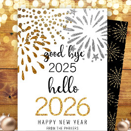 Bra Hej då, 2023 Hej 2024, nyårshandel med fyrverk Julkort