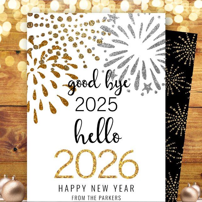 Bra Hej då, 2023 Hej 2024, nyårshandel med fyrverk Julkort (Skapare uppladdad)