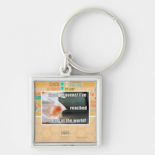 Bra himmlar! fyrkantig silverfärgad nyckelring (Framsidan)