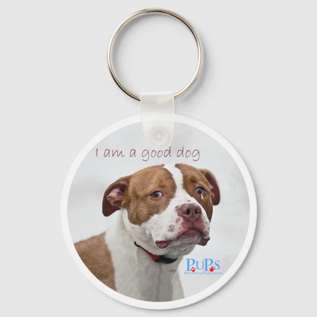 Bra Hund Pit Bull Räddning Nyckelring (Framsida)