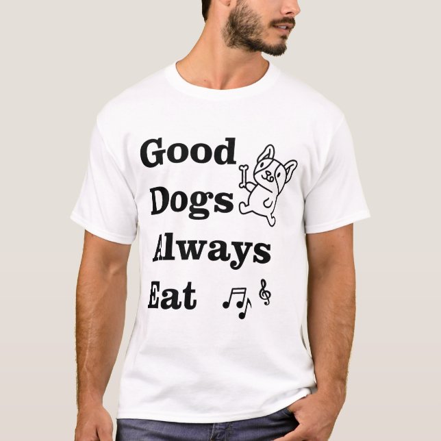 Bra Hundar Äter Alltid GDAE Musikteori T Shirt (Framsida)