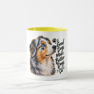 Bra Hundar Gör Bättre Dagar Australian Shepherd Mugg