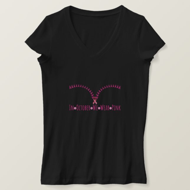 Bra I oktober Bära vi Rosa Ribbon Breast Cancer A T Shirt (Design framsida)