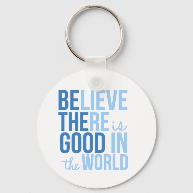 Bra i World Inspirational Button Keychain Nyckelring (Framsida)