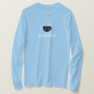 Bra idé Söt kaffekopp Blå sweatshirt T Shirt