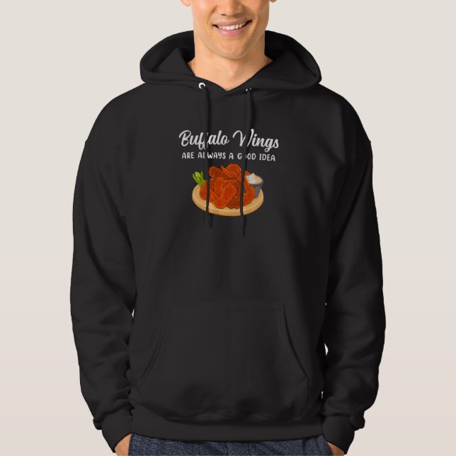 Bra Idea Fried Buffalo Chicken Vingar Hoodie (Framsida)
