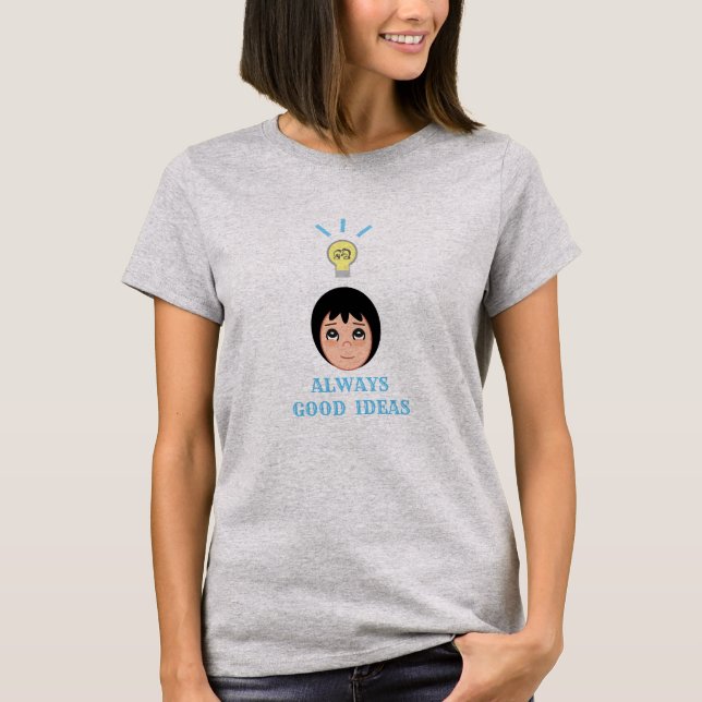 Bra Ideas Light Bulb T Shirt (Framsida)