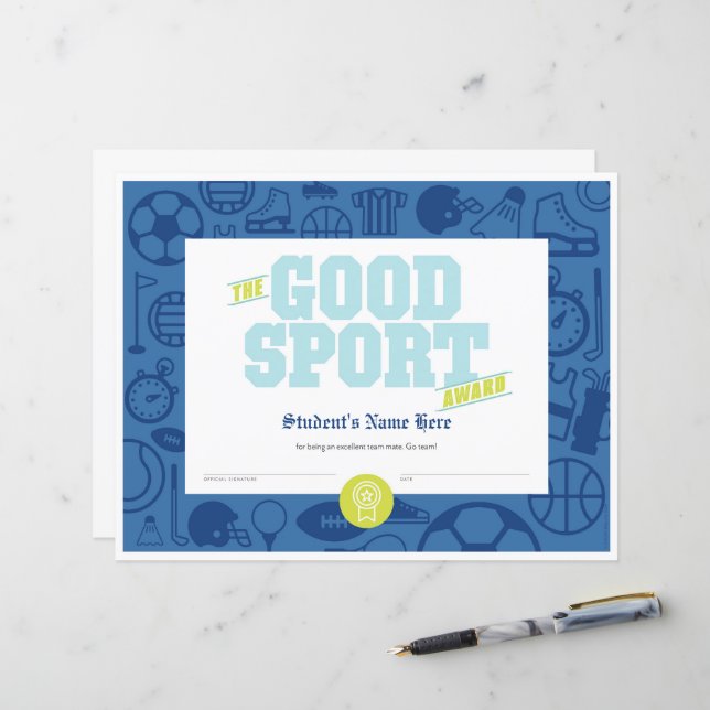 Bra idrottsintyg (Fram/Back In Situ)