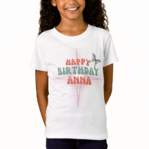 Bra Jersey T-Shirt grattis på födelsedagen anna