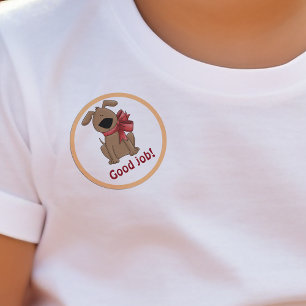 Bra Job Cute Brown Puppy Hund Reward Runt Klistermärke