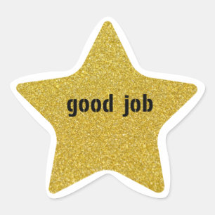 Bra Job Guld Star Stjärnformat Klistermärke