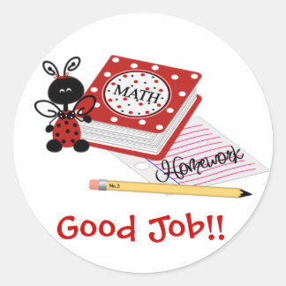 Bra Job Ladybug Sticker Runt Klistermärke