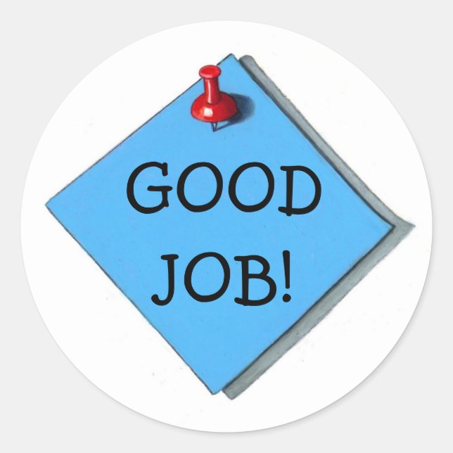 BRA JOB STICKERS RUNT KLISTERMÄRKE (Framsida)