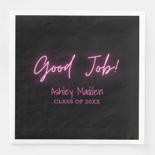 Bra Jobb! Neon Rosa Modern Studentfest Pappersservett