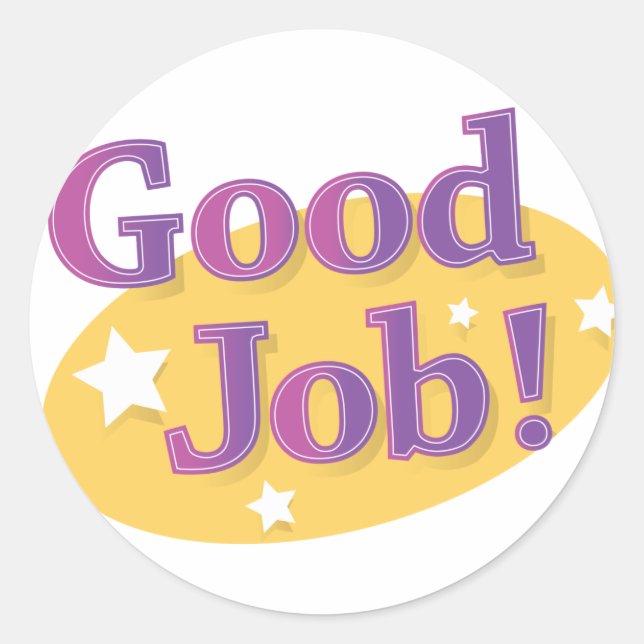 Bra Jobb! Runt Klistermärke (Framsida)