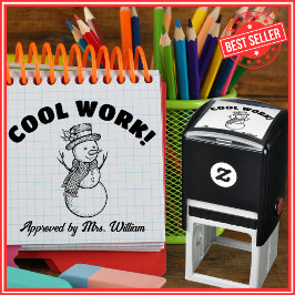 "Bra jobbat" Anpassad lärarfeedback Självfärgande Stämpel