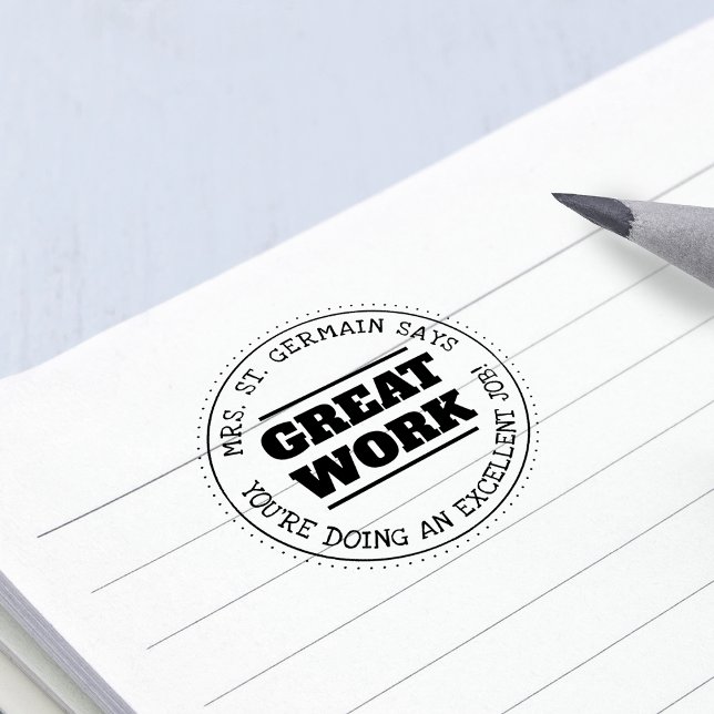 Bra Jobbat | Personliga Lärare Självfärgande Stämpel (Great Work | Personalized Teachers Self-inking Stamp)