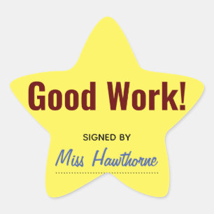 Bra jobbat pupillen i skolan stjärnformat klistermärke