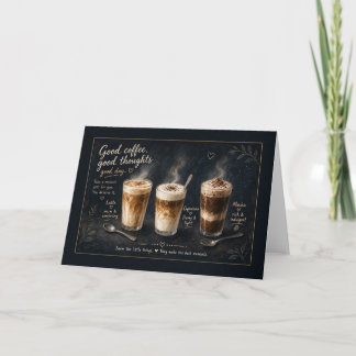 Bra kaffe Bra tankar Latte Mocha-kort Kort