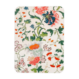 Bra Kinesisk blomdesign för silke i mitten av 1800 Magnet