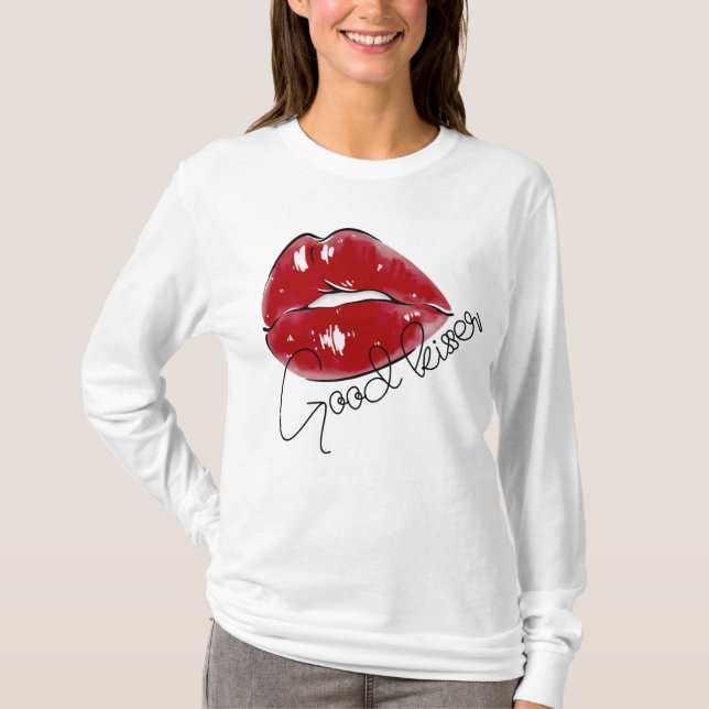 "Bra kisser" Modern Kvinnor T-Shirt (Framsida)