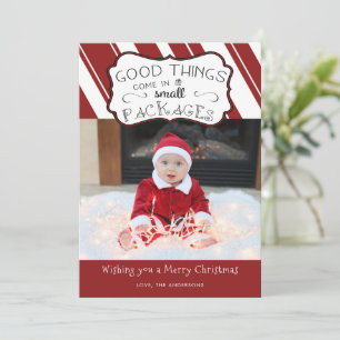 Bra Kommer i Små Förpackningar Jul Foto Julkort