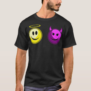 bra kontra dåligt leangeln djävulen hobby badmin t shirt