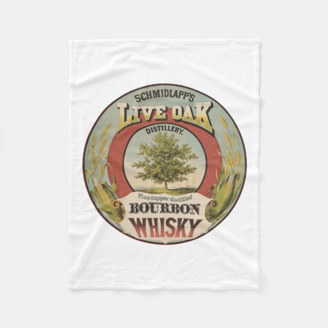 Bra koppar Destilled Bourbon Whisky. Fleecefilt (Framsidan)