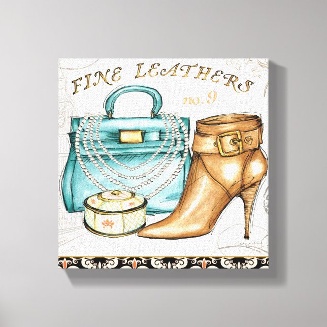 Bra lädersäck och -skon canvastryck (Framsida)