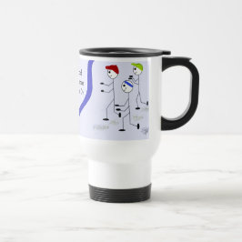 Bra lärare klistriga figurer pressar på resemugg