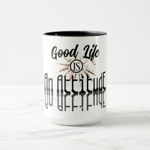 Bra Life är en Attitude Black and White Mugg