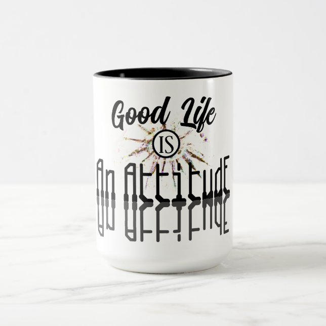 Bra Life är en Attitude Black and White Mugg (Center)