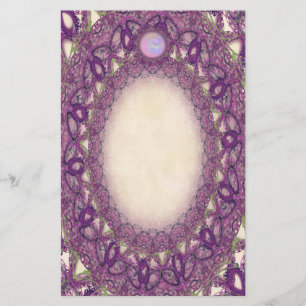 Bra-lindad Lila Butterfly Snöre Stationery Brevpapper